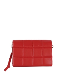 Quilted Fashion Faux Clutch Crossbody Bag JY-0460  RED